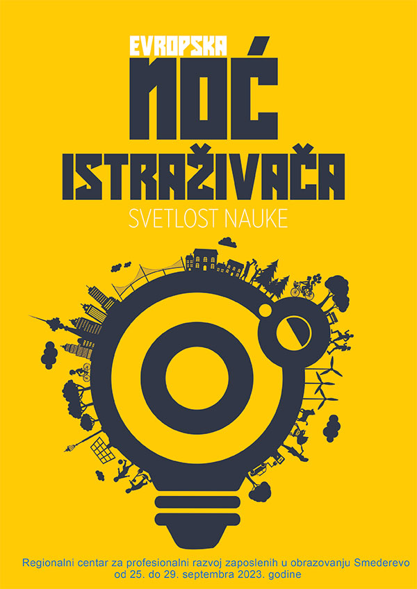 Logo noć istraživača 2023 žuti